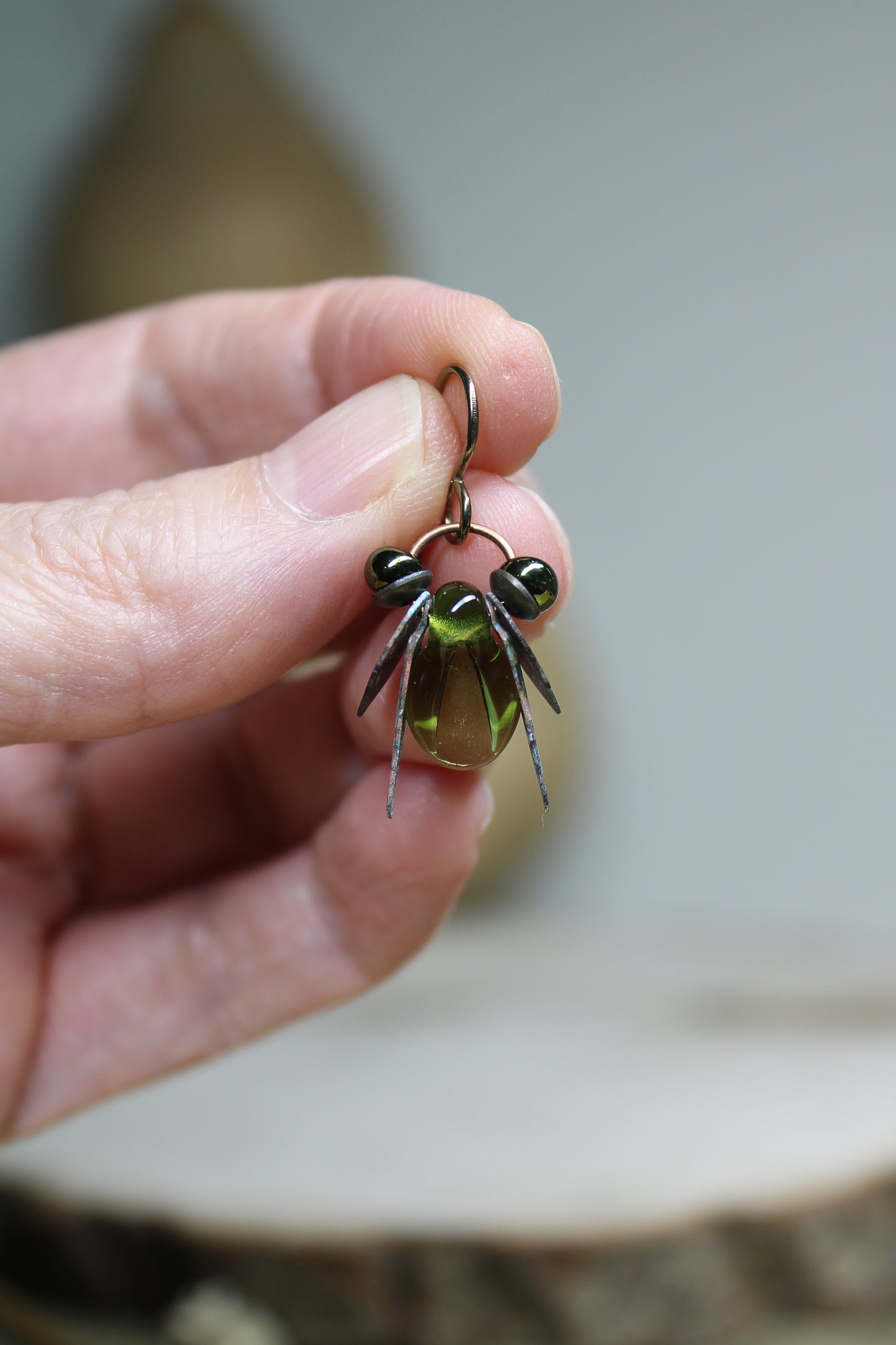 Whimsical Green Beetle