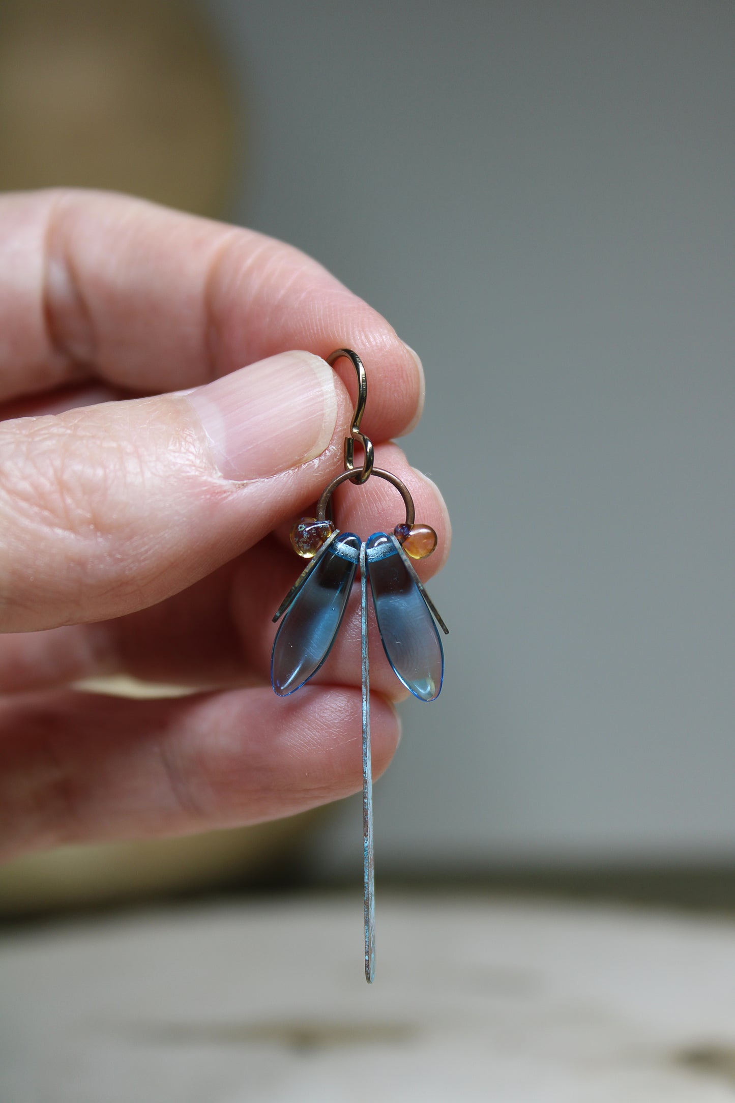 Elegant Blue Dragonfly